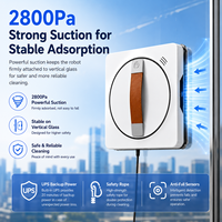 Robot de nettoyage de fenêtres intelligent OEM ODM, nettoyeur de fenêtres automatique avec double pulvérisation d'eau, aspiration de 2800 Pa, télécommande