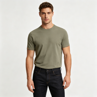 En stock – T-shirt basique pour homme 100 % coton, haut décontracté de luxe, personnalisable avec votre marque, faible MOQ, livraison rapide, vente en gros