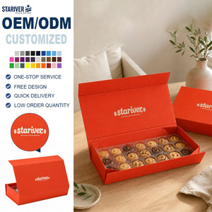 Kotak Hadiah Lipat Magnetik Kustom Warna Biru Dongker Matte dengan Kertas Bertekstur dan Pita Satin untuk Kemasan Hadiah Kosmetik dan Parfum Mewah - Product Image 1