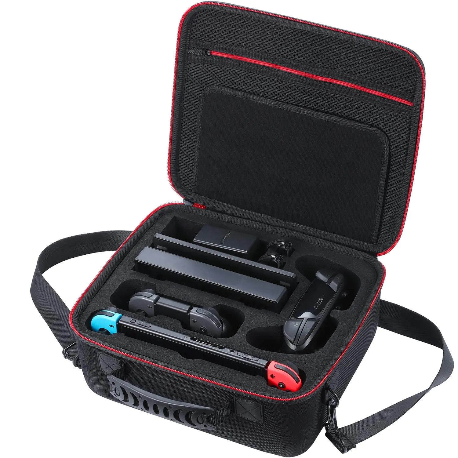 Aangepaste Draagbare Lederen Pu Nylon Game Controller Tas Eva Carry Case Voor Nintendo Switch Console Accessoires