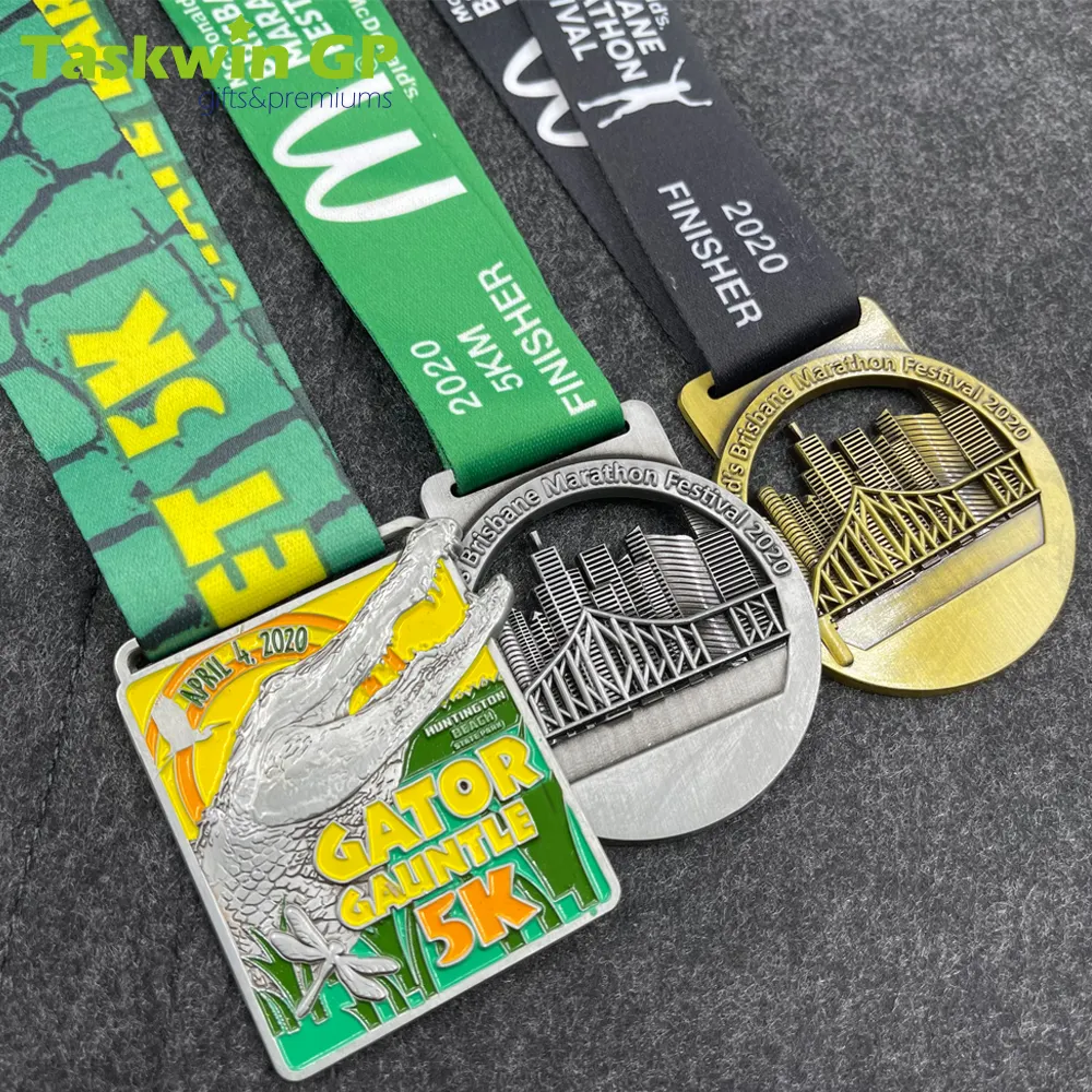 Hersteller Maßge schneider tes Design 2D 3D Award Preis Medaillen Medaillon Bronze Race Gold Metal Sports Custom Medaille
