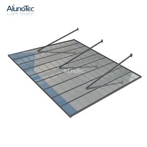 Auvent de toit pour voiture <span class=keywords><strong>double</strong></span>, moderne, imperméable, gris, en aluminium, pour jardin, terrasse, garage, abri de voiture, parking extérieur - Product Image 6