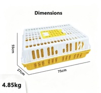 Cage de transport en plastique de haute qualité pour volailles et bétail, idéale pour canards, lapins, oies, cailles, poulets de chair et poules pondeuses – Cages de rotation longues