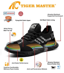 Chaussures de sécurité élégantes pour hommes Tiger Master, résistantes à l'huile et aux acides, semelle en caoutchouc antidérapante, embout en acier, <span class=keywords><strong>anti</strong></span>-perforation, design sportif - Product Image 6
