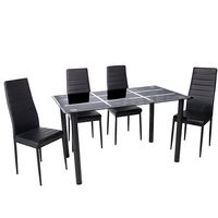Ensemble de table à manger en verre rectangulaire chaises en PVC meubles confortables pour la maison et le café