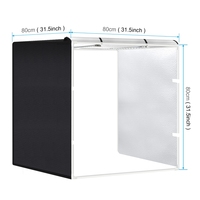 Kit de studio photo portable pliable PULUZ PU5080 80cm avec éclairage blanc 72W pour prise de vue en studio, version US