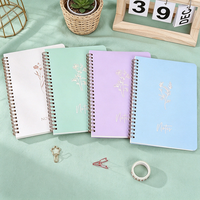 Carnet de notes portable A5 à spirale avec couverture en papier, série Plantes et Fleurs, vente en gros d'usine