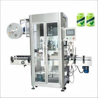 Machine d'étiquetage automatique électrique pour pots de chewing-gum avec manchon rétractable, PLC et moteur, pour bouteilles rondes et carrées