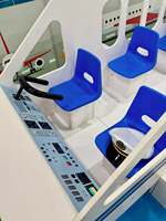 Aire de jeux intérieure Moetry sur mesure pour enfants, thème aéroport, avec cabine d'avion, comptoir de check-in et scanner de bagages, pour clubs et parcs