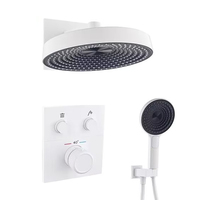 Ensemble de système de douche de salle de bain thermostatique encastré à 2 fonctions Ensemble de robinet de douche rond en or brossé