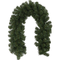 Vente en gros de guirlande de Noël artificielle en plastique PVC, guirlande de décoration murale pour escalier et fenêtre avec lumières