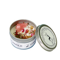 Vente en gros de bougies parfumées d'aromathérapie pierre de cristal décor fleurs séchées pour la fête des mères saint valentin vacances de noël