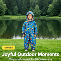 Imperméable en polyester une pièce avec capuche à motif de dessin animé pour enfants, idéal pour l'école, le camping et les excursions, pour garçons et filles, épais