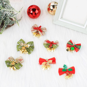 Dekorasi pohon Natal kualitas tinggi gantungan bel Mini ornamen goni busur bel untuk Mall dekoratif - Product Image 1