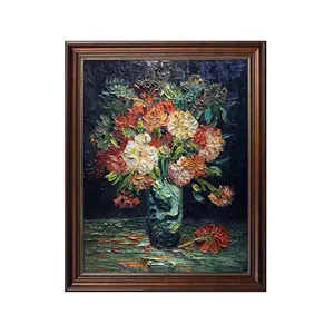 Groothandel Decoratie Dafen Handgeschilderde Impression Beroemde Reproductie Canvas Van Gogh Bloem Anjer Canvas Schilderijen