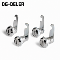 Serrure à came centrale DG-DELER MS604 en alliage de zinc, à quart de tour, cylindre ANSI Grade 1, chromé brillant, entraxe 38 mm, 2 clés