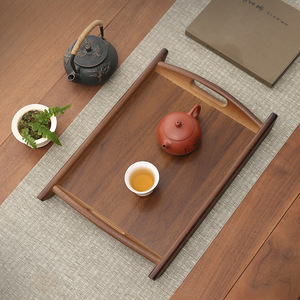 Plateau rectangulaire en bois pour servir le thé, rangement, salon, salle à manger, usage domestique, style chinois - Product Image 2
