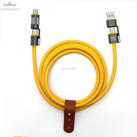Câble de charge rapide 240W 5A en silicone 4-en-1 USB vers C/8 broches pour iPhone 15 Pro Max, compatible avec iPhone 11, 12, 13, 14