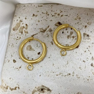 50% off Ready to Ship Earring Accessories Gold Plated Stainless Steel DIY Personalized Jewelry Hoop Earrings for Women - Product Image 6