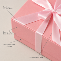 Boîte cadeau rose avec nœud en ruban blanc, emballage de luxe pour cadeaux de mariage, cadeau de la Saint-Valentin, logo personnalisé, fournisseur en gros