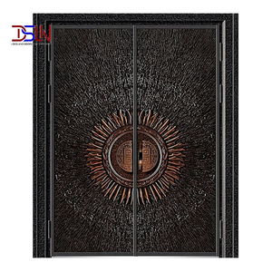 Porte d'entrée en bois moderne de luxe minimaliste de haute qualité, résistante aux ouragans, insonorisée, à rupture de pont thermique, pour maison et villa - Product Image 1