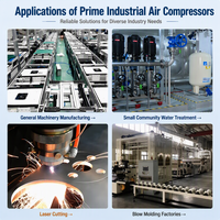 Compresseur d'air industriel à vis 22 kW 10 bars, deux étages, refroidi par air, avec sécheur et récepteur pour machine de découpe laser