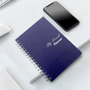 Logo cetak kustom 2024 A5 Spiral Goal Life Diary perencana jurnal Agenda dan kotak hadiah Notebook