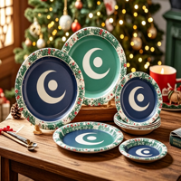 Assiettes en papier compostables et biodégradables, écologiques, jetables, pour les fêtes, les déjeuners, les restaurants, les hôtels et les repas commerciaux
