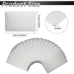 Cartes <span class=keywords><strong>de</strong></span> visite métalliques vierges 86*54*0.5mm, plaques nominatives métalliques brossées double face pour gravure laser, cartes cadeaux VIP DIY, vente en gros - Product Image 3