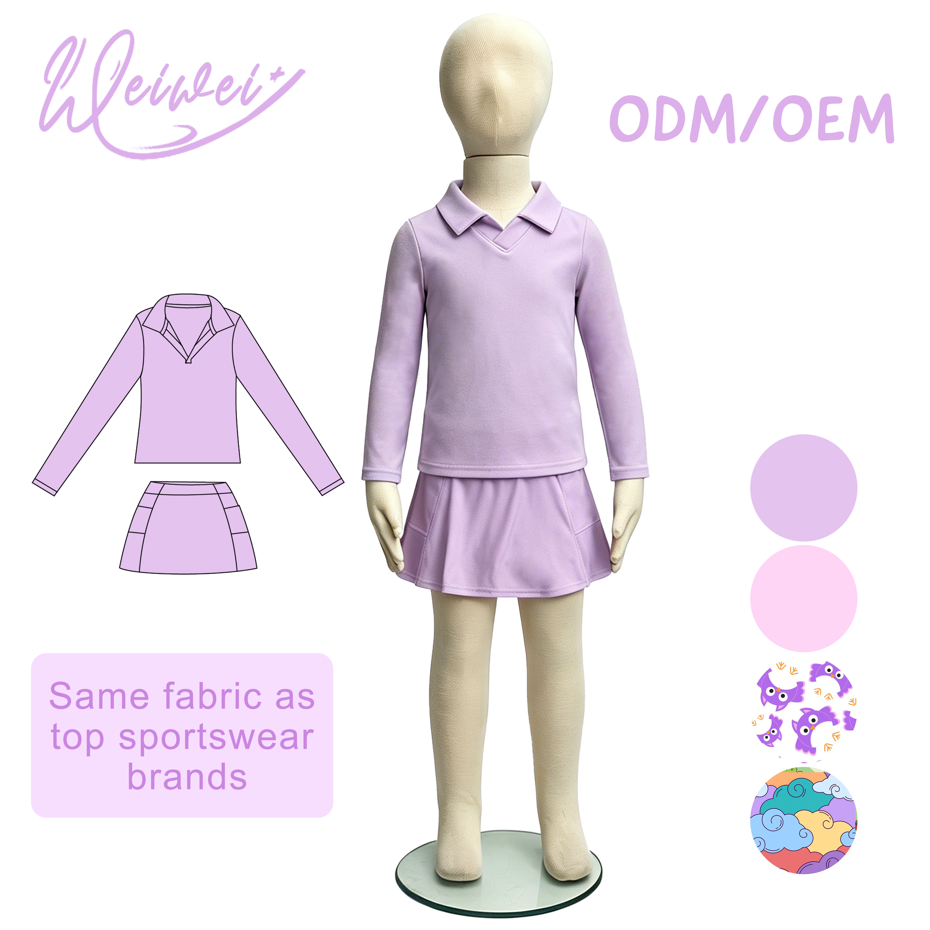 WeiWei Custom Young Yoga Set For Small Business Low MOQ Wholesale CPC Certified Buttery Soft Naked Feel For Gym Dance Wear