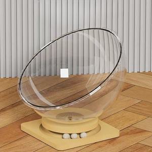 Cápsula espacial de acrílico transparente Casa de gato Nido de madera Cama Juguete 3 Bola pequeña Verano Muebles interactivos para mascotas Venta al por mayor Nuevo gato - Product Image 3