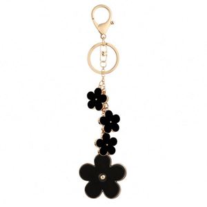Llavero y Anillo de Llaves de Metal con Diseño Personalizado Esmaltado con Flores al Estilo Coreano para Mujer - Decoración de Moda para Bolsos - Product Image 1