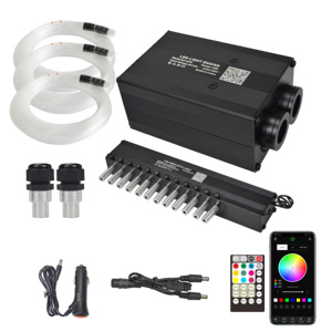 Lumière à fibres optiques avec télécommande, <span class=keywords><strong>ciel</strong></span> étoilé scintillant, double connecteur, application 12W, avec étoile filante de toit de voiture 3W - Product Image 2