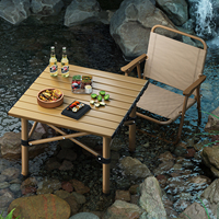 Ensemble table et chaises pliantes portables pour l'extérieur, en acier carbone, design contemporain, pour le camping, mobilier d'extérieur