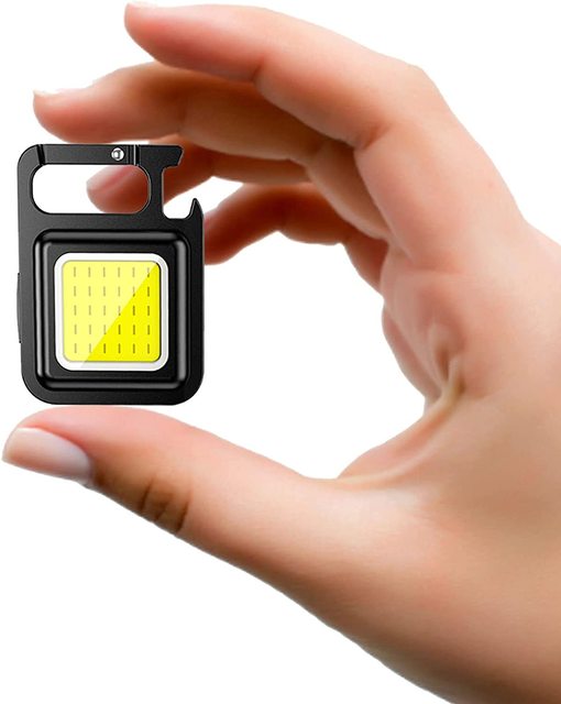 Rechargeable Mini Plastic Pocket Keychain Light Waterproof Magnetic COB LED Flashlight for Camping and Portable Use