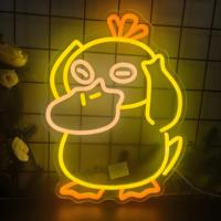 Lampe néon LED en forme de canard de dessin animé, transformateur USB, multicolore, pour chambre d'enfant, fête d'anniversaire, publicité, néons pour entreprises