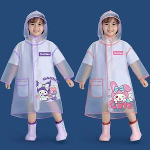 HuiHao Childrens Raincoat Poncho Waterproof With Hood For Kids School Travel Cute Cartoon Design Lightweight 230g - Product Image 1