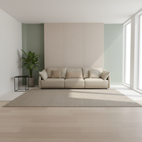 Günstiges Hellgraues Kunstleder-Ecksofa-Set Modernes Design Umweltfreundlich Langlebiger Schwamm für Wohnzimmer Schule Werkstatt