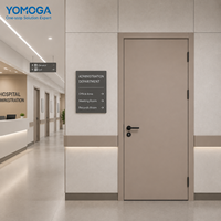 Porte en aluminium et bois |   Porte intérieure moderne minimaliste sur mesure en bois grainé, surface finie pour supermarché, appartement, hôtel
