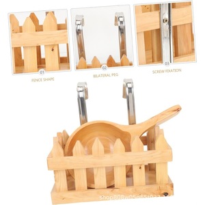 Wooden <b>Storage</b> Rack For Bathroom <b>Toiletries</b> Rectangular Freestanding Durable Natural Wood Color Custom Size - Product Image 4