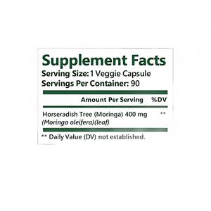 OEM/ODM Amazon kapsul Moringa terlaris, suplemen bubuk daun murni Moringa mengandung antioksidan yang meningkatkan metabolisme - Product Image 3