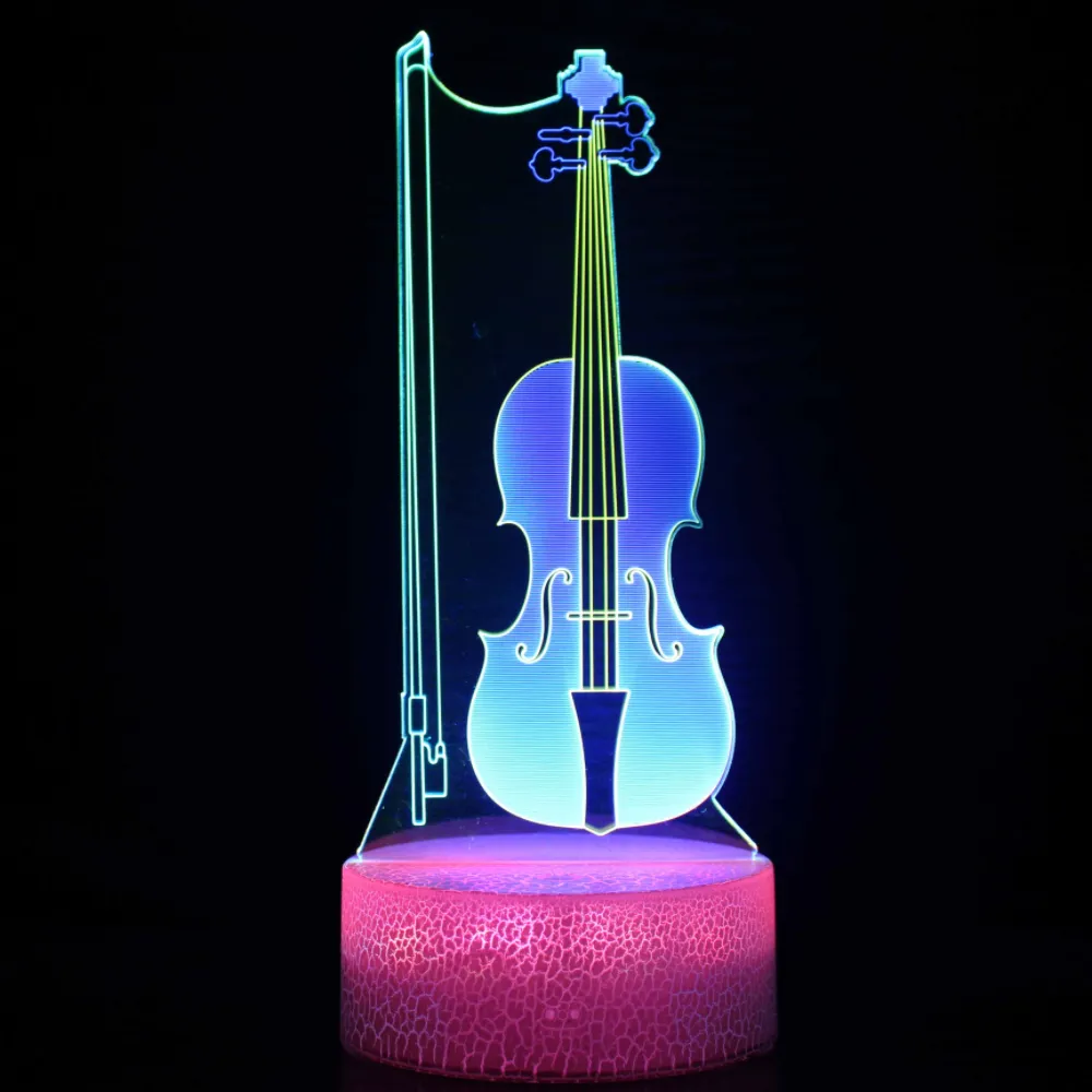 Color Changing Musical Symbol 3D Optical Illusion Desk Lamp Touch Switch Acrylic USB Powered LED Table decorative lighting