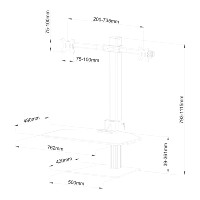 Convertisseur de bureau debout pour poste de travail assis SSW200D avec double support de moniteur
