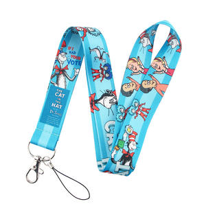 تصميم أنيمي هدية مكتب كارتون <span class=keywords><strong>dr</strong></span> سيوس القط في قبعة الحبل بطاقة هوية أنيمي مفتاح الهاتف سلسلة المفاتيح الحبل الكرتون حلية - Product Image 2