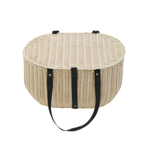 Handwoven Picnic <b>basket</b> with insulated compartment Stylish Sustainable Eco-Friendly Natural Material - Product Image 1