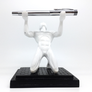 JR-1234 WHITE Top Quality Resin Stationery Office Kneeling Man Pen <b>Stand</b> For Home Decorating - Product Image 1