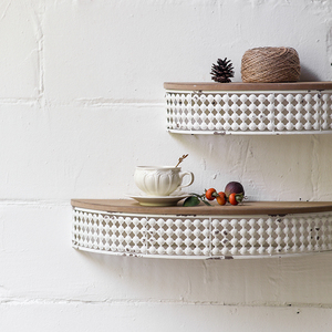 Originalité Nouveau design Style européen Vieux dessus en bois et support de fer Décorations ménagères <span class=keywords><strong>Étagère</strong></span> <span class=keywords><strong>murale</strong></span> suspendue - Product Image 2