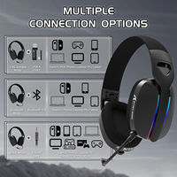 Auriculares para Juegos Attack Shark L90 de Triple Modo, Ultraligeros, con Micrófono Extraíble con Cancelación de Ruido, Sonido RGB 7.1ch, para Viajes