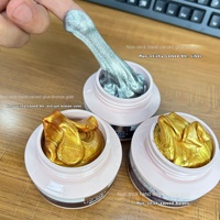 Gel de modelage 3D sans rinçage Or Argent, Pâte solide non collante, Gel de sculpture haute résistance pour extension d'ongles UV