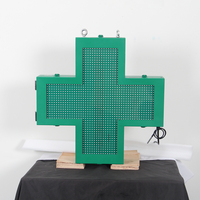 Nuevo Letrero LED Programable para Farmacia, Económico, para Exteriores, SMD, 48 cm, Mini, Color Verde, Cruz de Farmacia